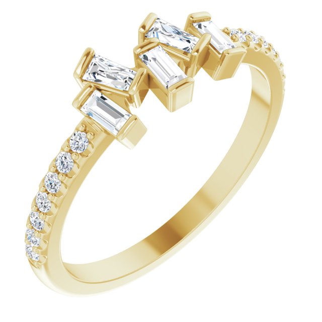 14K Yellow 1/3 CTW Natural Diamond Scattered Ring